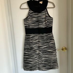 Michael kors zebra black halter and shift dress size 6
